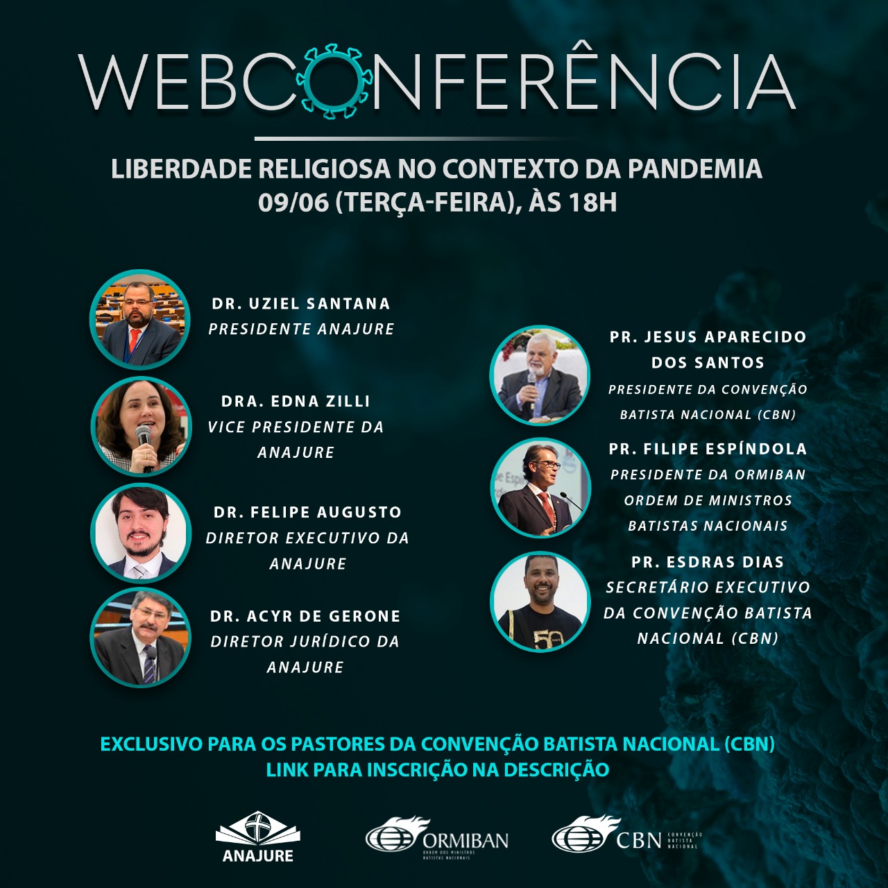 ANAJURE dará orientações jurídicas para pastores da Convenção Batista  Nacional em webconferência sobre liberdade religiosa e pandemia - Anajure